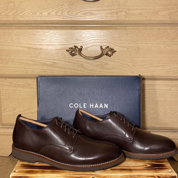 NWT Cole Haan 11 WIDE Morris Plain Oxford lace up dress work shoe in Java Brown - Picture 3 of 7